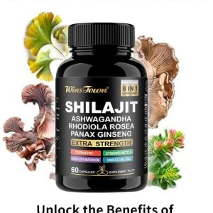 NEW 8-in-1 Organic Pure Himalayan Shilajit Capsules - Gold Grade Shilajit for Men & Women with Ashwagandha, Rhodiola Rosea, Panax, Ginseng