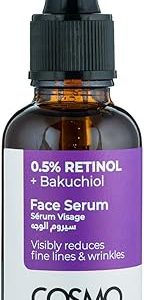 CD COSMO DESIGNS 0.5% Retinol + Bakuchiol Visibly Reduces Fine Lines & Wrinkles Face Serum 30ml, For Men & Women, Skins Care, Uneven Skin Tone, Signs of Ageing, Dryness, All Skin Types