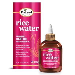 Difeel Rice Water Premium Hair Oil 75ml - Strengthening, Moisturizing, Frizz Control, Moisturizing, Thickening