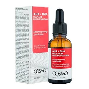Cosmo AHA + BHA Multi Acid Peeling Solution For Glowing & Soft Skin 30ml; For Men & Women; Face Serum; Skins Care; 10 Minutes Exfoliating; Smooth Texture; Pore Cleansing; Oily Skin; Facial; Beauty