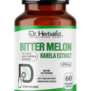 Dr. Herbalist Bitter Melon 400mg Dietary Supplement 60 Vegetarian Capsules