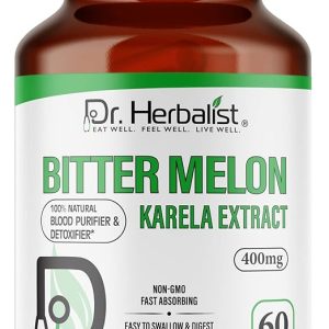 Dr. Herbalist Bitter Melon 400mg Dietary Supplement 60 Vegetarian Capsules