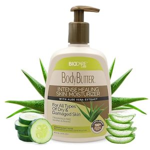 Biocare Labs Moisturizing Body Butter - Hydrating Body Cream W/Aloe Vera and Cucumber Extracts (Fragrance-Free) - Instantly Penetrates and Deeply Renews Skin - Lotion Designed For Dry Skin