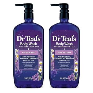 Dr Teal's Sleep Blend Body Wash with Pure Epsom Salt, Melatonin & Essential Oil Blend, 24 fl oz