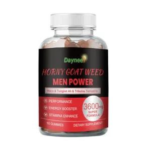 Horny Goat Weed Gummies for Men (3600mg) | Dietary Supplement for Libido, Erection, Testosterone, Stamina, Endurance, and Sexual Performance