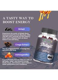 60 Count 1000mg Shilajit Gummies Organic Shilajit Gummies