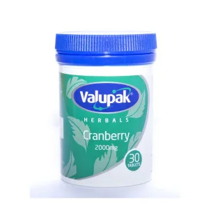 Valupak Cranberry 2000mg 30 Tablets