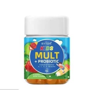 Biyode Kids Multivitamin + Probiotic Gummies With Vitamins A, C, D, E, B, Zinc
