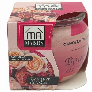 Scented candle in a glass jar - Ma Maison  Profumata - (Rose Bouquet) scented Glass Jar Candle 45g