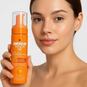 American Touch California Dreaming Vitamin C Foaming Facial Cleanser – Brightening Daily Face Wash for Radiant, Healthy & Glowing Skin – Sulfate-Free, Gluten-Free, 220ml"