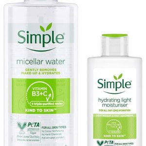 Simple Kind to Skin Hydrating Light Moisturiser 125 ml & Simple Kind to Skin Micellar Cleansing Water| Makeup Remover, 200 ml