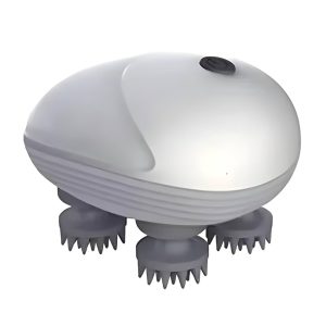 Trendy Look Smart Scalp Massager | Rechargeable Electric Scalp Massager with 4 Speed Modes - Handheld Portable Silicone Scalp Massager for Hair Growth | Deep Clean and Stress Relief - White Silver