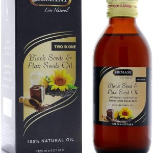 Hemani Blackseeds And Flaxseeds Oil-125 Ml, 2-In 1 Oil Packed With Nutrients, Minerals And Proteins, Improves Heart And Skin Health, Rich In Omega 3