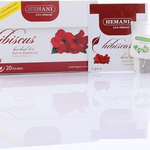 Hemani Hibiscus Herbal Tea 20 Bags, Rich In Vitamin C, Lowers Blood Pressure, Boosts Immune System, Improve Metabolism