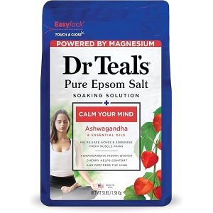 Dr Teal's Epsom Salt Magnesium Soak, Comfort & Calm with Ashwaganda Essential Oil, 3 lbs