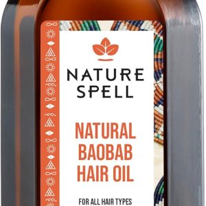 Nature Spell Baobab Oil for Hair, Pre-Diluted Oil Nourishes Dry, Brittle Strands & Improves Softness of Split Ends, For All Hair Types, Vegan, 150ml