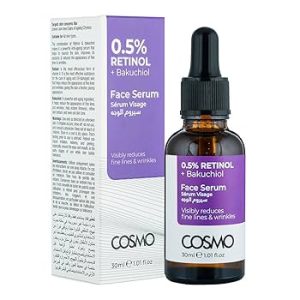 CD COSMO DESIGNS 0.5% Retinol + Bakuchiol Visibly Reduces Fine Lines & Wrinkles Face Serum 30ml, For Men & Women, Skins Care, Uneven Skin Tone, Signs of Ageing, Dryness, All Skin Types