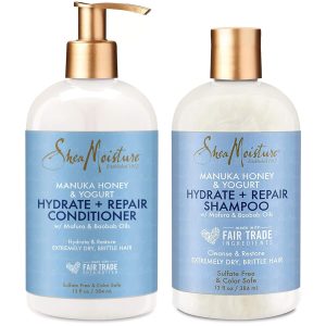 Shea Moisture Manuka Honey & Yogurt Hydrate + Repair Shampoo and Conditioner Set, 13 Fl Oz Ea