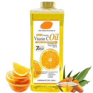 Veetgold Vitamin C Body Oil, 1000ml Turmeric Body Oil, Retinol Vitamin C 7days, Vit C Body Corrector Oil for Uneven Skin Tone (1000ML VC)