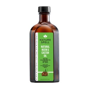 Nature Spell Neem and Castor Oil Blend for Hair & Body, Pre-Diluted Oil to Support Strand Resilience and Skin Elasticity, For All Hair & Skin Types, Vegan, 150ml