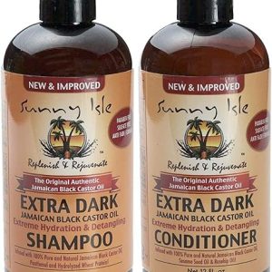 Sunny Isle Brand Extra Dark Jamaican Castor Oil Shampoo and Conditioner Set, 12 oz