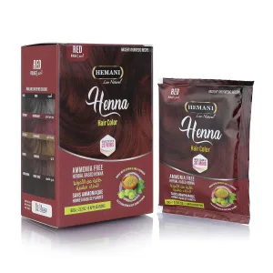 HEMANI Red Hair Henna Color 2.12 OZ (60g) 6 Applications, Colors in 20 Minutes - Ammonia Free - Herbal Based Henna
