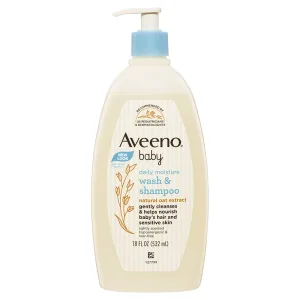 Aveeno Baby Daily Moisture Wash & Shampoo, 18 oz.
