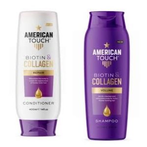 AMERICAN TOUCH - BIOTIN & COLLAGEN SHAMPOO/CONDITIONER  - 400ML