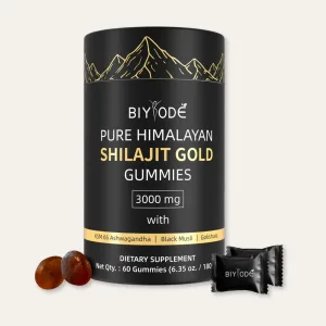 Pure Himalayan Shilajit Gummies: Rich in Ashwagandha, Gaulshura, Fulvic Acid, 85 Micronutrients. Suitable for Men. No Added Sugar. Non-GMO. 100% Natural Organic. 60 Gummies.