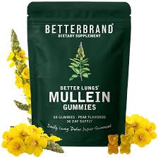 Betterbrand Mullein Gummies for Lungs – 1000mg Herbal Supplement for Lung Detox & Respiratory Support –