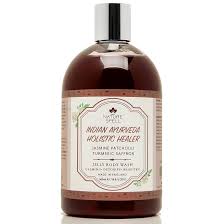 Nature Spell Indian Ayurveda Jelly Body Wash 500 Ml - Calming And Luxuriously Moisturising Body Wash - Infused With Jasmine, Patchouli, Turmeric & Saffron - 100% Vegan