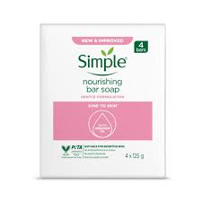 Simple Nourishing bar soap 4x125gr