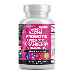 Vaginal Probiotics for Women with Cranberry, D-Mannose, Prebiotics, pH Balance Support, Feminine Health, Urinary Tract Cleanse – Capsule Alternative to Gummies – 60 Count