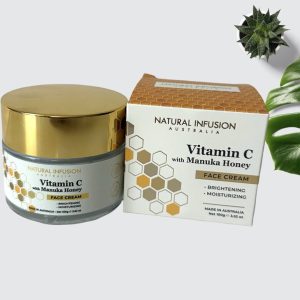 Natural Infusion Vitamin C with Manuka Honey Brightening & Moisturizing Face Cream – 3.52 fl. oz. | Hydrating Daily Face Cream for Radiant, Glowing Skin | Paraben-Free & Gentle for All Skin Types