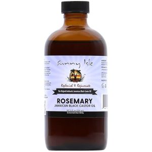 Sunny Isle Rosemary Jamaican Black Castor Oil 8oz | Hair Growth Formula | For Scalp & Gentle Acne-Prone Skin Care | Hot Oil Treatment