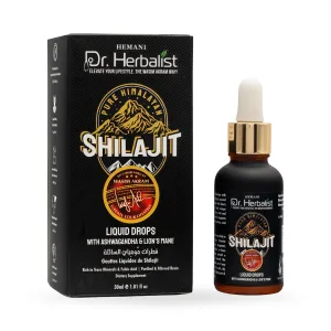 Dr. Herbalist Pure Himalayan Shilajit Liquid Drops with Ashwagandha & Lionsmane