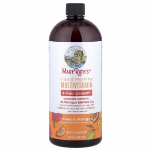 MaryRuth's, Liquid Morning Multivitamin + Hair Growth, Peach Mango, 887 ml