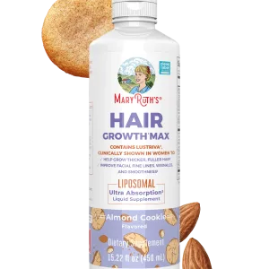 MaryRuth's Hair Growth Max Liposomal Multivitamin Supplement Hair Health Almond Cookie Flavor Lustriva Adults 15.22 fl oz