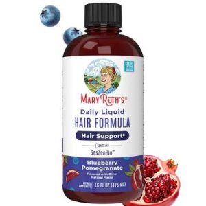 MARYRUTH'S Daily Liquid Hair Formula, Thicker, Stronger Hair in Women, 16oz 500 mg SesZenBio™